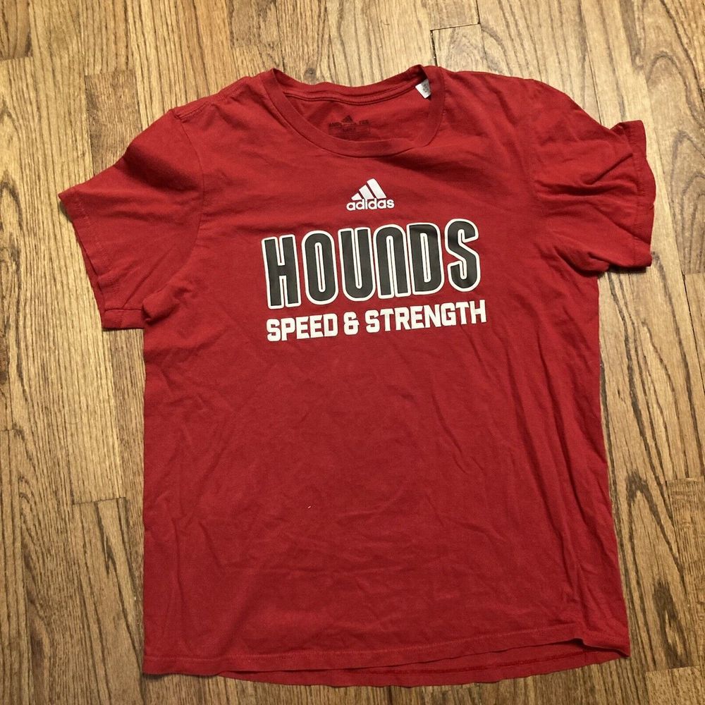 Pittsburgh Riverhounds Men's Medium T-Shirt‎ (Short Fit) Red Adidas Soccer
